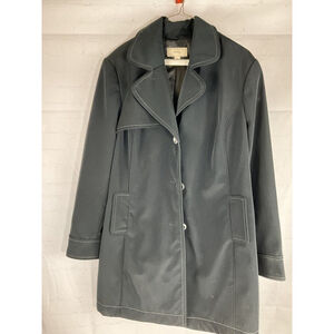 Merona women's XXL lined coat black collar button up long sleeve 2 pockets